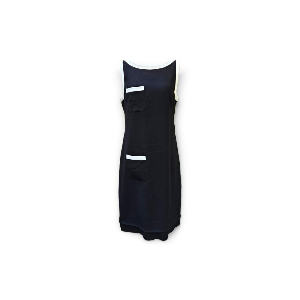 Vintage Moschino Shift Dress Black "Let's Twist Again" - Size 8